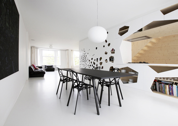 minimalist dining room in modern apartment