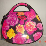 Pink/Yellow Rose Jewel Purse 10.5" x 10" # 156