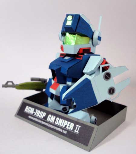 SD RGM-79SP GM Sniper II Gundam Papercraft