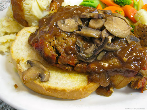 Open face meatloaf sandwich