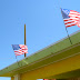 Flags in the hot breeze