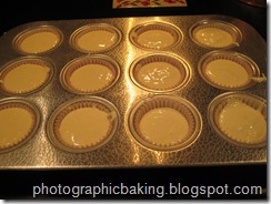 Batter in the cupcake pan Batter in the cupcake pan