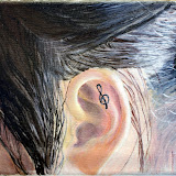 Drawing of a Human's Ear with a Musical Cleft Inside the Ear by Katarzyna Nowik