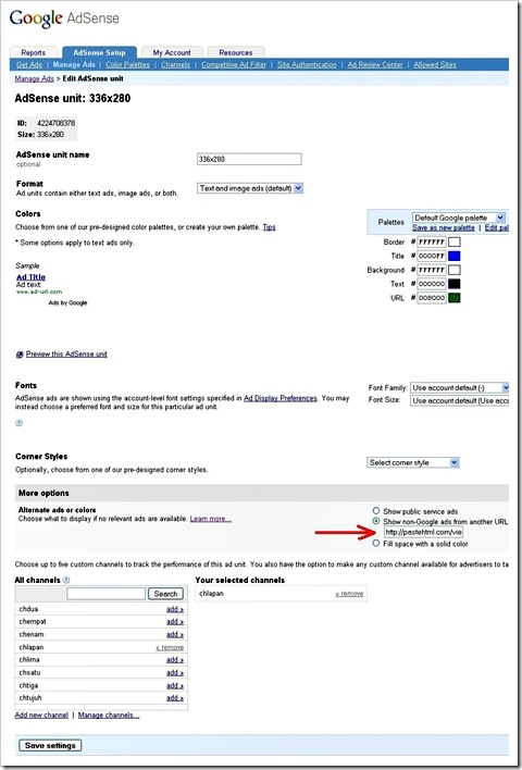 edit google adsense unit