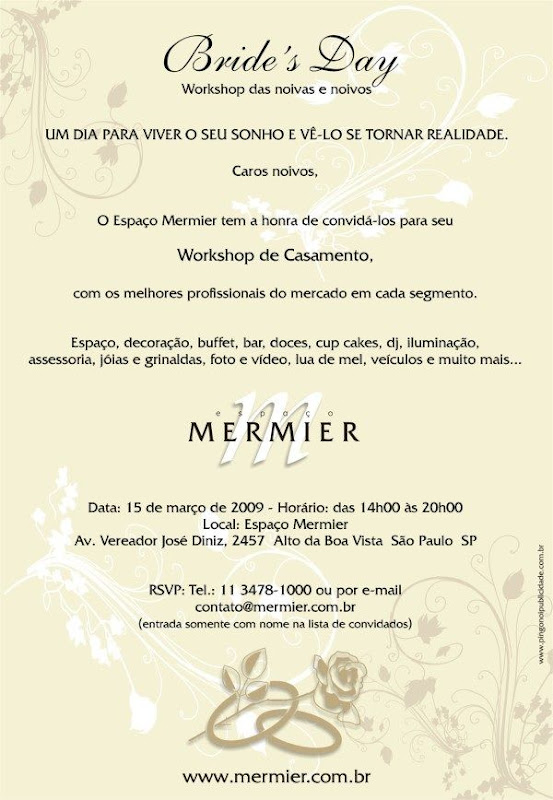 Convite%20Brides%20Day Eventos e Feiras: Workshop de casamento no Espaço Mermier (SP)