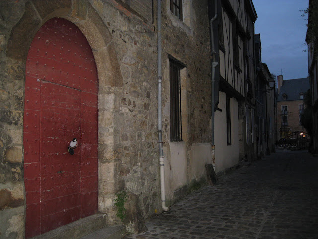 The view from the door...and this is a wide street! Our favourite area to dine in Le Mans, writes Laila