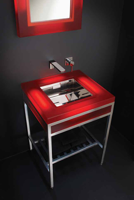 modern minimalist red sink design pictures