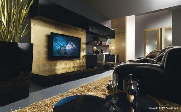 luxury living room with television cabinets