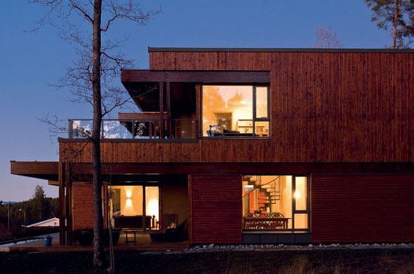 contemporary exterior brown forest house architecture design