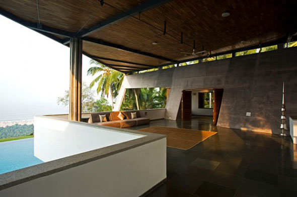 amazing terrace interior design with beach view