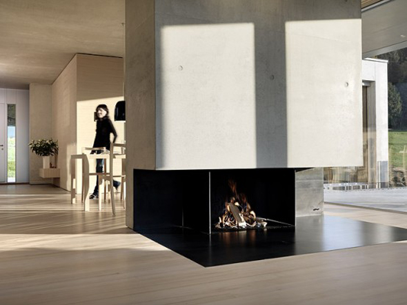 minimalist fireplace in germann house design