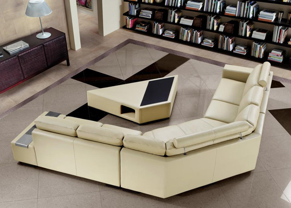 contemporary luxury creamy corner sofa design