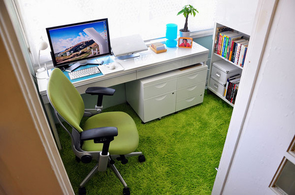 clean beautiful interior office computer design