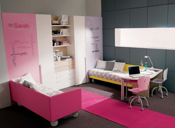 cool pink teenage bedroom girl ideas