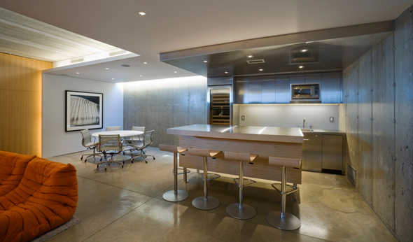 minimalist kitchen and dining room interior
