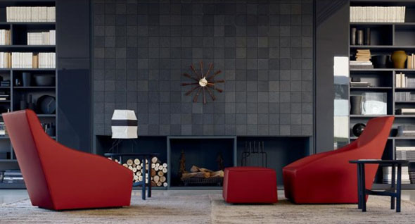 modern red comfortable sofa furniture design