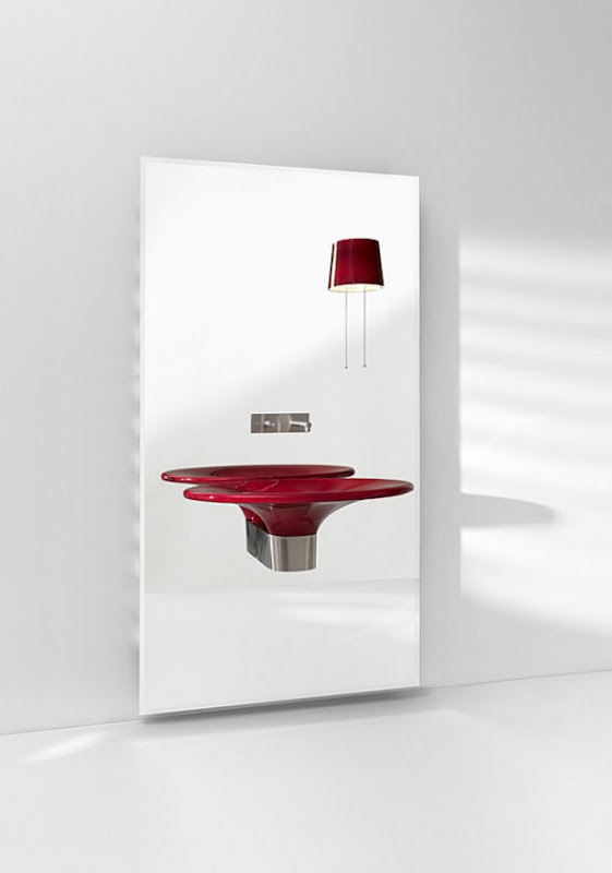 contemporary luxury red washbasins furniture design
