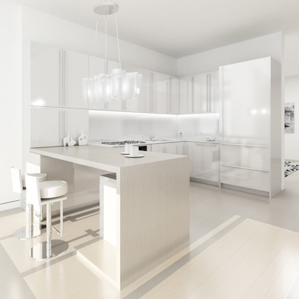 white elegant kitchen decorating design ideas
