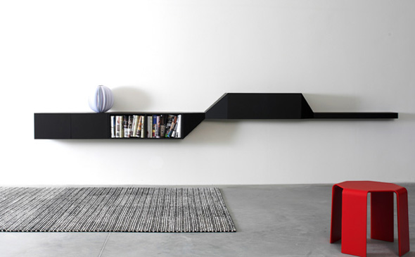 black elegant shelving storage design ideas
