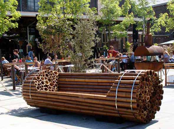 contemporary bamboo bench outdoor furniture design