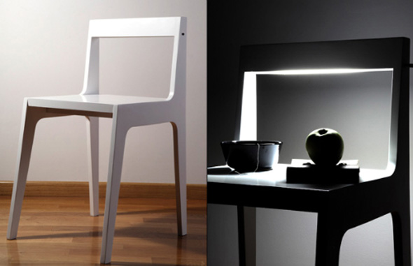 Simple Functional Furniture Chair, Light & Table All In One Comes to the Bedroom