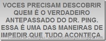 Vocês precisam descobrir quem é o verdadeiro antepassado do Ping - Mensagem do CS