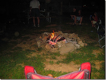 sitting around the campfire