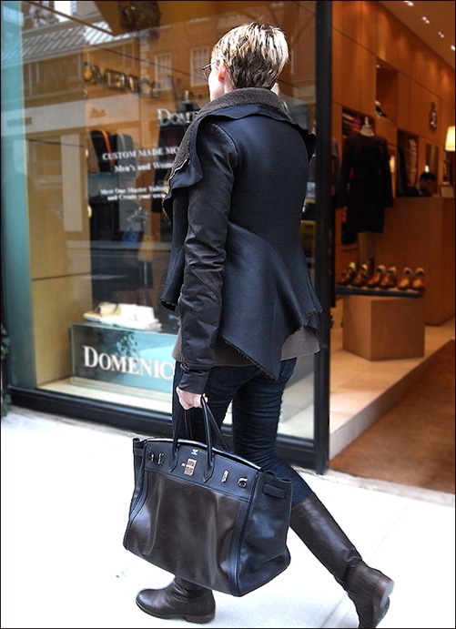 w leather coat and bag 3b