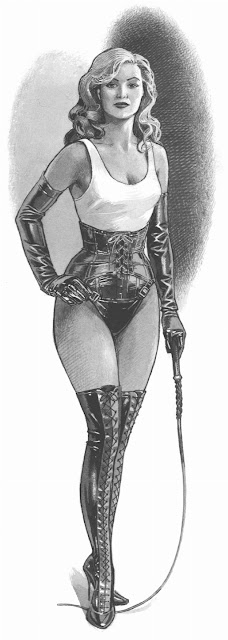leather mistress in thigh high boots