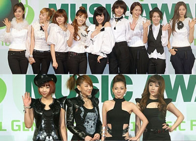 รวมภาพศิลปินบนพรมแดงงานในงาน Melon Music Awards 2009