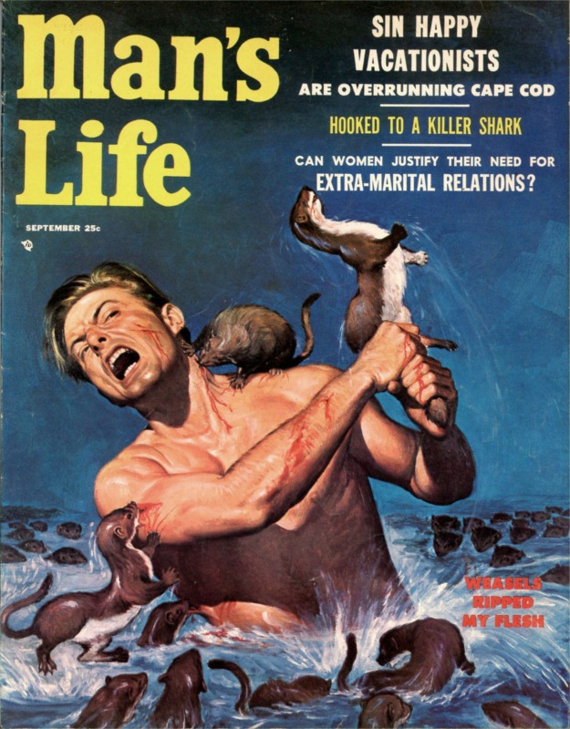 men s adventure magazines weasels ripped my flesh from man s