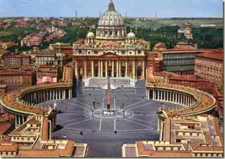 Vista da praça das Basílica de São Pedro, Vaticano, Roma