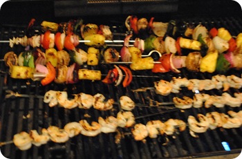 Shish kebabs on the grill