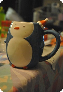 penguin coffee mug