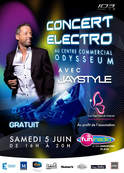 Concert au centre commercial Odysseum à Montpellier Concert electro Papillons de Charcot