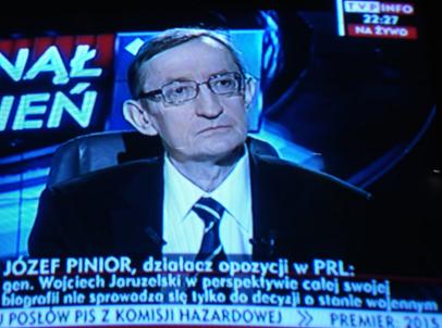 Józef Pinior, TVP Info, 11 grudnia 2009, stan wojenny, Solidarność