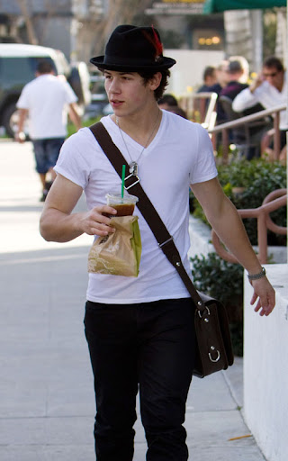 Los Angeles, CA - Nick Jonas seed having a relaxing day and catching up with a pal over some lunch at a L.A. eatery this afternoon.  The teen heartthrob later grabbed an iced coffee at his local Starbucks and kept it cool when some fans spotted him under his fedora hat.GSI Media      February 12, 2010Steve Ginsburg310 505-8447323 423-9397323 656-2486Keith Stockwell310 261-8649sales@ginsburgspalyinc.comginsburgspalyinc@gmail.comsteve@ginsburgspalyinc.comkeith@ginsburgspalyinc.com