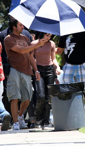 07-16-09 Los Angeles, CA Actress Kristen Stewart and rock legend Joan Jett are seen on the set of 'The Runaways' in Los Angeles. NON-EXCLUSIVE PIX by Flynet ©2009 818-307-4813 Nicolas