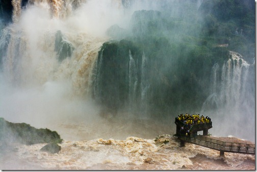 On my second day visiting the astounding Iguazu falls on the Brazilian side I was forced to change to my telephoto lens as my wide angle had been damaged by the water vapour. In had rained solid for 10 days prior to my arrival and so the falls were at their most spectacular. Standing on the elevated viewing platform I was able to shoot this school group who stood transfixed, emphasizing the incredible size of the falls. (Photo and caption by Ian Kelsall) On my second day visiting the astounding Iguazu falls on the Brazilian side I was forced to change to my telephoto lens as my wide angle had been damaged by the water vapour. In had rained solid for 10 days prior to my arrival and so the falls were at their most spectacular. Standing on the elevated viewing platform I was able to shoot this school group who stood transfixed, emphasizing the incredible size of the falls. (Photo and caption by Ian Kelsall)