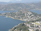 La Piña, there is a monastery, the white speck on the very top