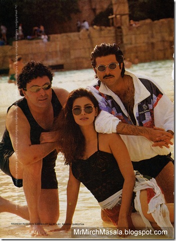 Juhi Chawla in a Swimsuit Looking Sexy while Posing for Karobar...