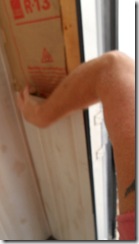 Stapling the paneling. Stapling the paneling.