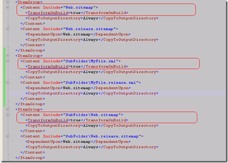 public me ityson visual studio xml file transformation not just