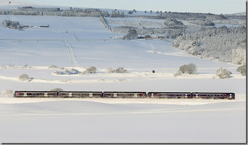 Snow train in scotland