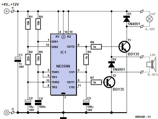 Circuit Labs - Electronic Circuits Collection: FBI siren ... strobe lights wiring diagram for cars 