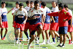 Santana entrenando en Verde Valle previo al Pachuca