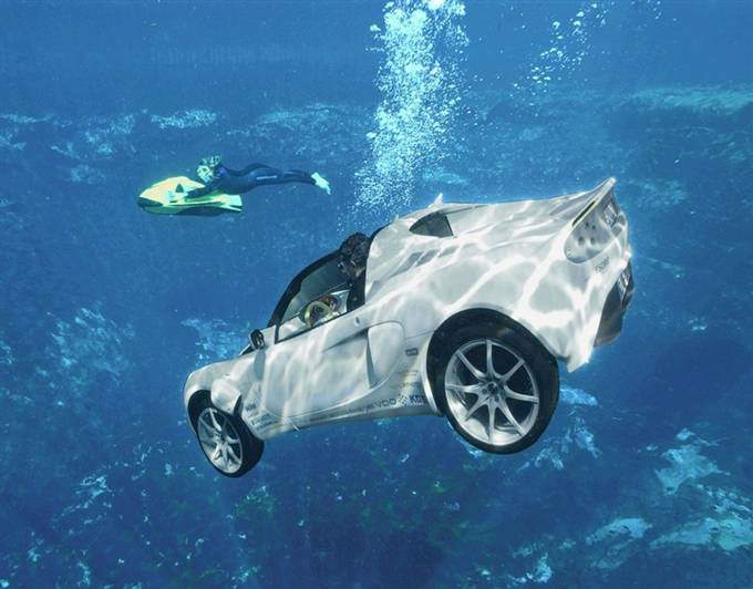 The Scuba Car: Rinspeed sQuba is an amphibious convertible that can completely submerge itself underwater
