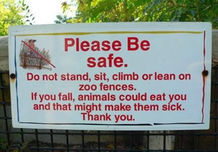 Funny Zoo Signs
