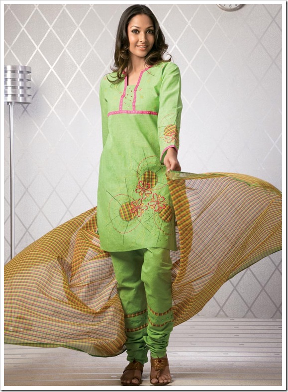 Cotton shirt with light dupatta patched on shirt and pyjami