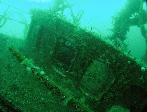The wheelhouse windows of the MFV Froach Ban in 30m off Shetland